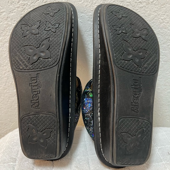 Alegria Women's Glitter Black Mules - Picture 6 of 6